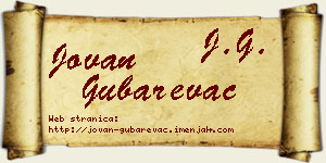 Jovan Gubarevac vizit kartica